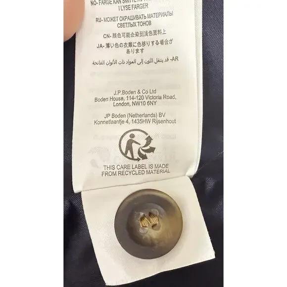 Boden Wool Blend Ground Ginger Crumbie Coat Size 4 - Picture 10 of 15